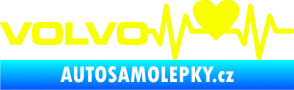 Samolepka Srdeční tep 021 levá Volvo srdcem Fluorescentní žlutá