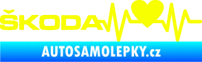 Samolepka Srdeční tep 025 levá škoda Fluorescentní žlutá