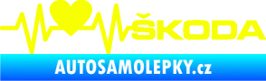 Samolepka Srdeční tep 025 pravá škoda Fluorescentní žlutá