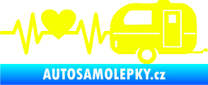 Samolepka Srdeční tep 030 pravá kempování Fluorescentní žlutá