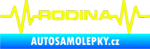 Samolepka Srdeční tep 032 rodina Fluorescentní žlutá