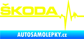 Samolepka Srdeční tep 034 levá Škoda Fluorescentní žlutá