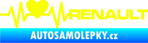 Samolepka Srdeční tep 041 pravá Renault Fluorescentní žlutá