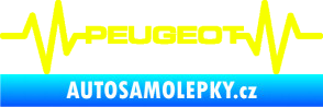 Samolepka Srdeční tep 053 Peugeot Fluorescentní žlutá