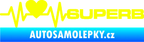 Samolepka Srdeční tep 072 pravá Superb Fluorescentní žlutá