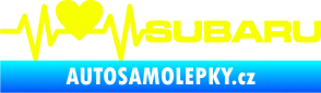 Samolepka Srdeční tep 086 pravá Subaru Fluorescentní žlutá
