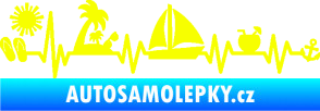 Samolepka Srdeční tep 094 pravá dovolená u moře Fluorescentní žlutá