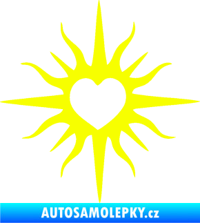 Samolepka Srdíčko 006 Fluorescentní žlutá