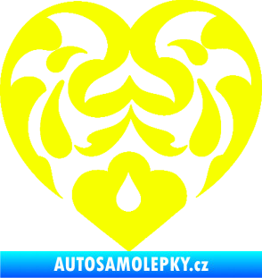 Samolepka Srdíčko 007 Fluorescentní žlutá