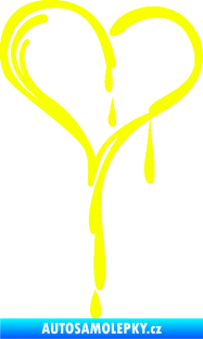 Samolepka Srdíčko 012 pravá Fluorescentní žlutá