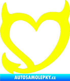 Samolepka Srdíčko čertovo levá Fluorescentní žlutá