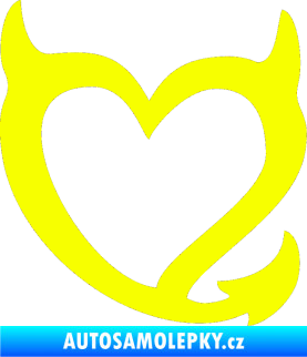 Samolepka Srdíčko čertovo pravá Fluorescentní žlutá