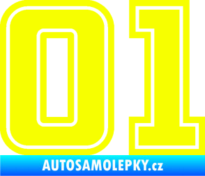 Samolepka Startovní číslo 01 typ 5 Fluorescentní žlutá