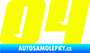 Samolepka Startovní číslo 04 typ 6 Fluorescentní žlutá