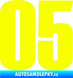 Samolepka Startovní číslo 05 typ 2 Fluorescentní žlutá