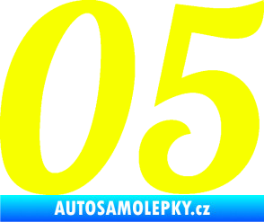 Samolepka Startovní číslo 05 typ 3 Fluorescentní žlutá