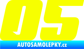 Samolepka Startovní číslo 05 typ 6 Fluorescentní žlutá