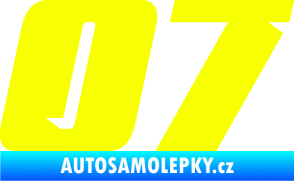 Samolepka Startovní číslo 07 typ 6 Fluorescentní žlutá