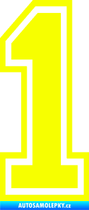 Samolepka Startovní číslo 1 typ 4 Fluorescentní žlutá