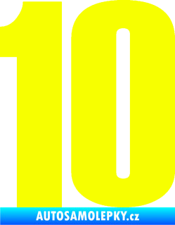 Samolepka Startovní číslo 10 typ 2    Fluorescentní žlutá