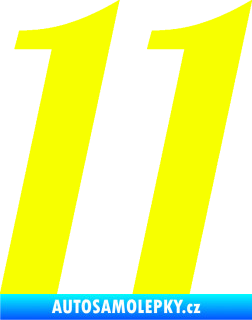 Samolepka Startovní číslo 11 typ 3   Fluorescentní žlutá