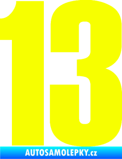 Samolepka Startovní číslo 13 typ 2    Fluorescentní žlutá