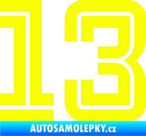 Samolepka Startovní číslo 13 typ 7 Fluorescentní žlutá