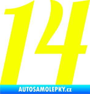 Samolepka Startovní číslo 14 typ 3      Fluorescentní žlutá