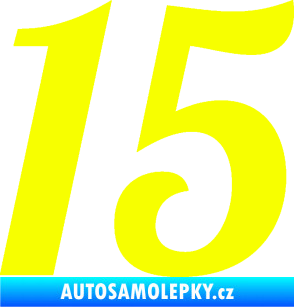 Samolepka Startovní číslo 15 typ 3      Fluorescentní žlutá
