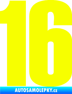 Samolepka Startovní číslo 16 typ 2   Fluorescentní žlutá
