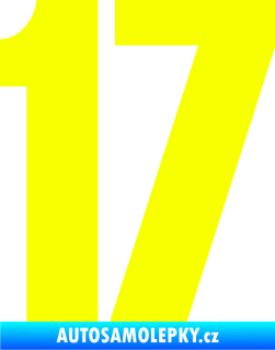 Samolepka Startovní číslo 17 typ 2    Fluorescentní žlutá