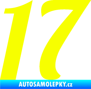 Samolepka Startovní číslo 17 typ 3        Fluorescentní žlutá