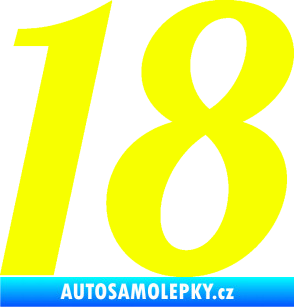 Samolepka Startovní číslo 18 typ 3         Fluorescentní žlutá