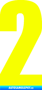 Samolepka Startovní číslo 2 typ 2   Fluorescentní žlutá