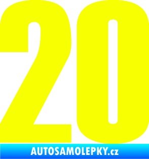 Samolepka Startovní číslo 20 typ 2       Fluorescentní žlutá