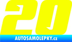 Samolepka Startovní číslo 20 typ 6 Fluorescentní žlutá