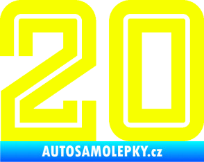 Samolepka Startovní číslo 20 typ 7 Fluorescentní žlutá