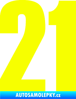 Samolepka Startovní číslo 21 typ 2        Fluorescentní žlutá