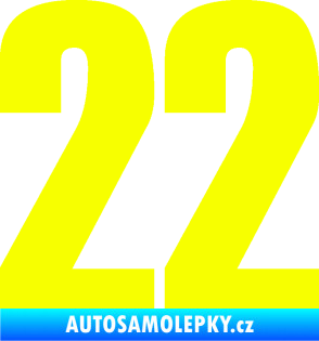 Samolepka Startovní číslo 22 typ 2         Fluorescentní žlutá