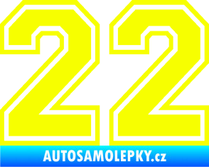 Samolepka Startovní číslo 22 typ 4 Fluorescentní žlutá