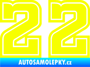 Samolepka Startovní číslo 22 typ 5 Fluorescentní žlutá