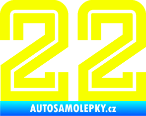 Samolepka Startovní číslo 22 typ 7 Fluorescentní žlutá