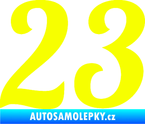 Samolepka Startovní číslo 23 typ 3  Fluorescentní žlutá