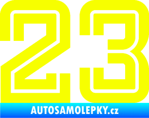 Samolepka Startovní číslo 23 typ 7 Fluorescentní žlutá