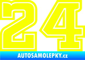 Samolepka Startovní číslo 24 typ 5 Fluorescentní žlutá