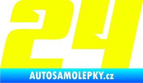 Samolepka Startovní číslo 24 typ 6 Fluorescentní žlutá