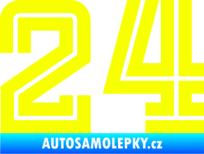 Samolepka Startovní číslo 24 typ 7 Fluorescentní žlutá