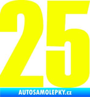 Samolepka Startovní číslo 25 typ 2       Fluorescentní žlutá