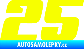 Samolepka Startovní číslo 25 typ 6 Fluorescentní žlutá