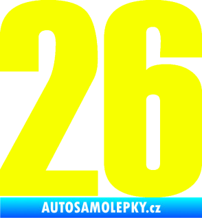 Samolepka Startovní číslo 26 typ 2    Fluorescentní žlutá